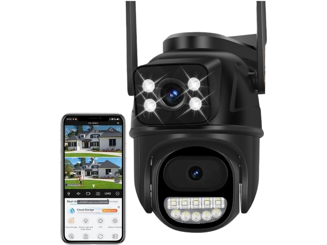 Câmera Wi fi de Lente Dupla com Rastreamento Automático por Ia, À Prova D'água. SFUSHOS