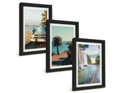 Composição De Quadros Palmeiras De Férias, Cachoeira Espelharte (3 Peças 20x30 Cm)