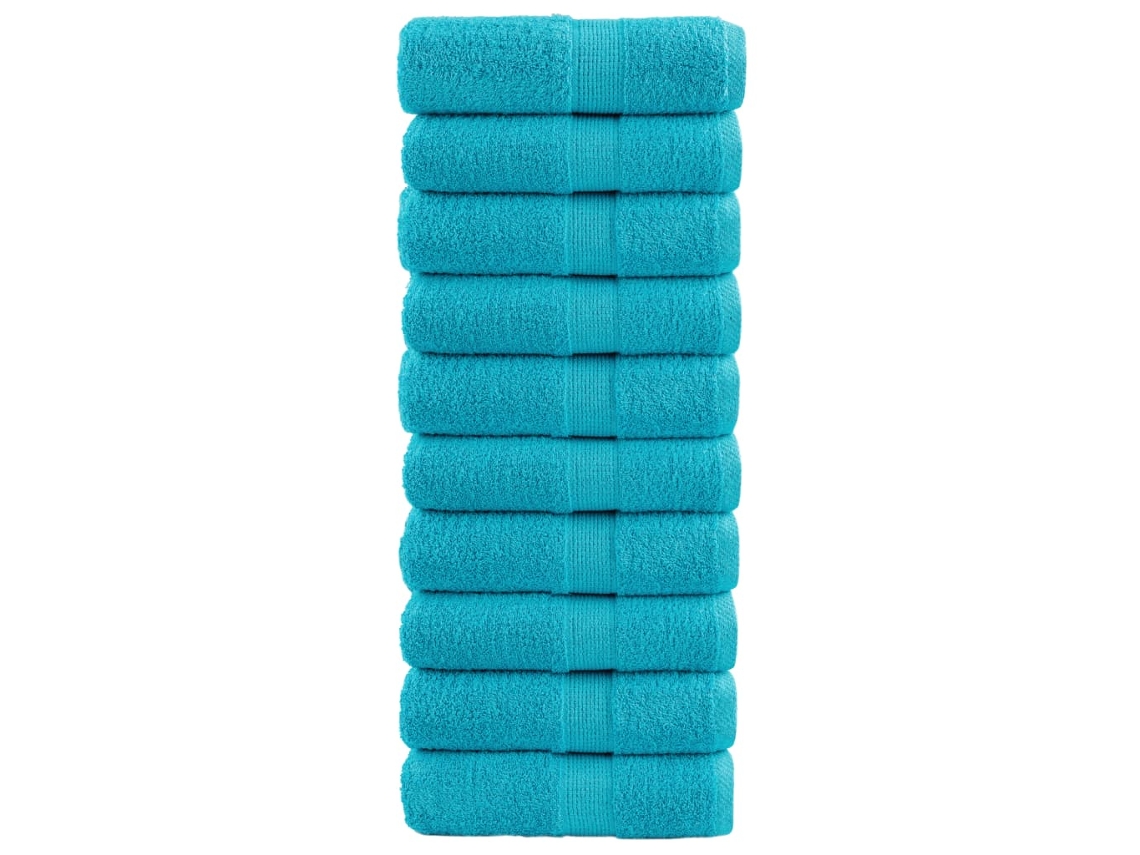Vidaxl Toalhas De Bidé Premium Solund 10pcs 30x50 Cm 600 Gsm Turquesa