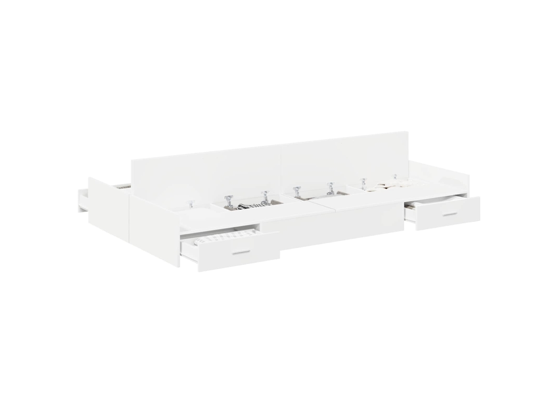 Estrado de Cama com Arrumação com Cabeceira Branco 120x200 cm MAISON EXCLUSIVE