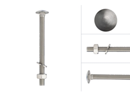 Parafuso Cabeça Redonda de Aço Inox M10 X 130 Mm 25 Peças WOVAR