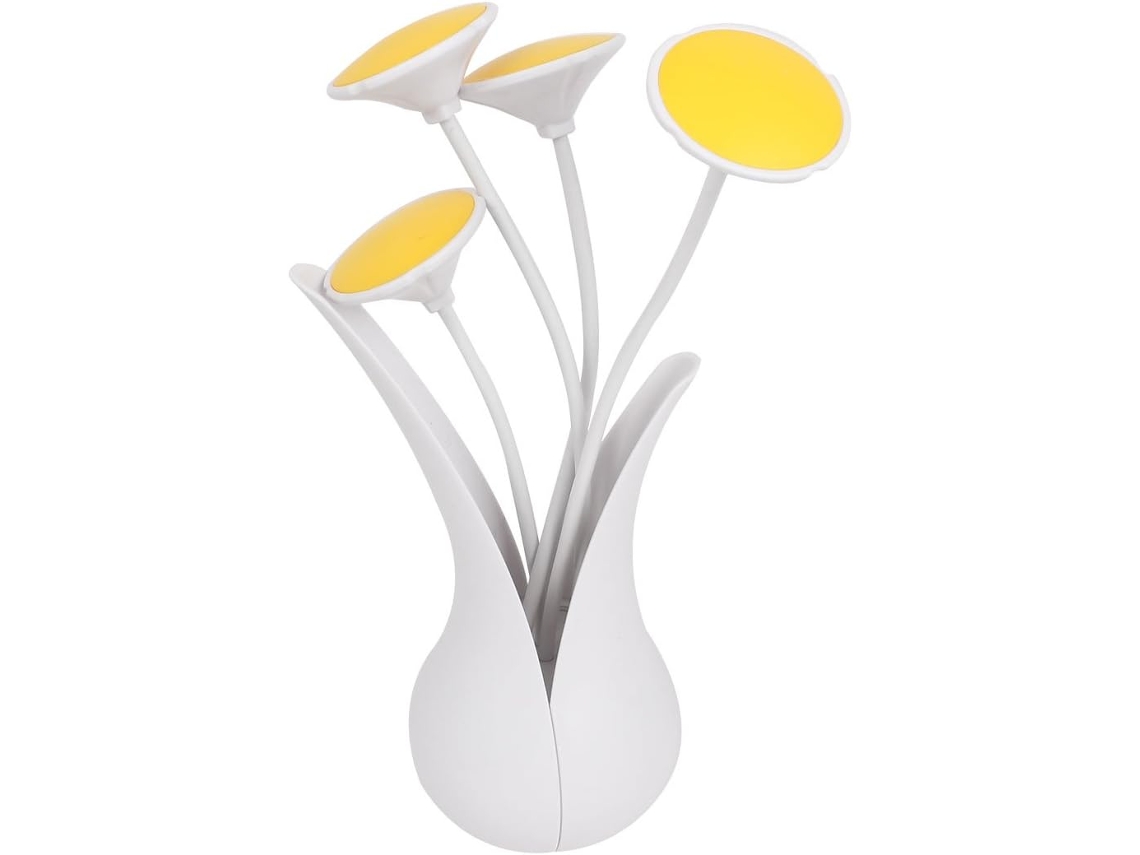 Vaso de flores com carregador USB 2.0, bivolt (110-220V) e luz noturna de LED.