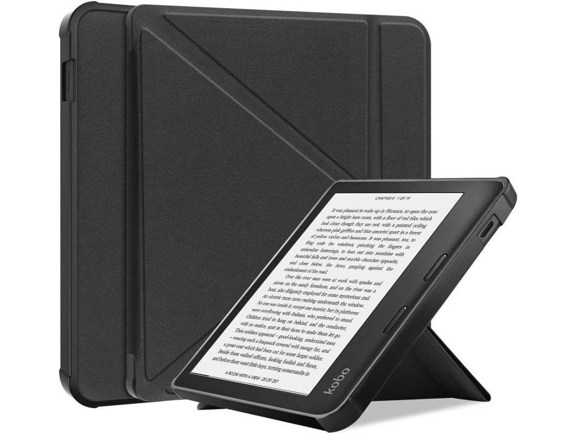 Capa Para Tablet Kobo Libra 2 7" Auto Wake/sleep Cor Preto Elysve