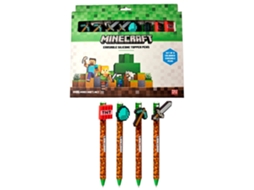 Conjunto De 8 Canetas Coloridas Apagáveis Minecraft Puckator