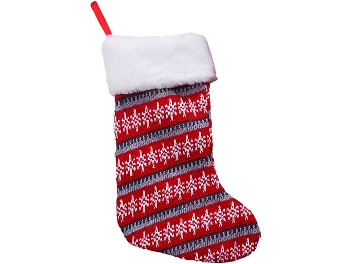 Calcetines De Navidad De Tela Con Estampado De Rayas Rojas Kit Bolsas Regalo Decoración Clásica Colgante Chimenea