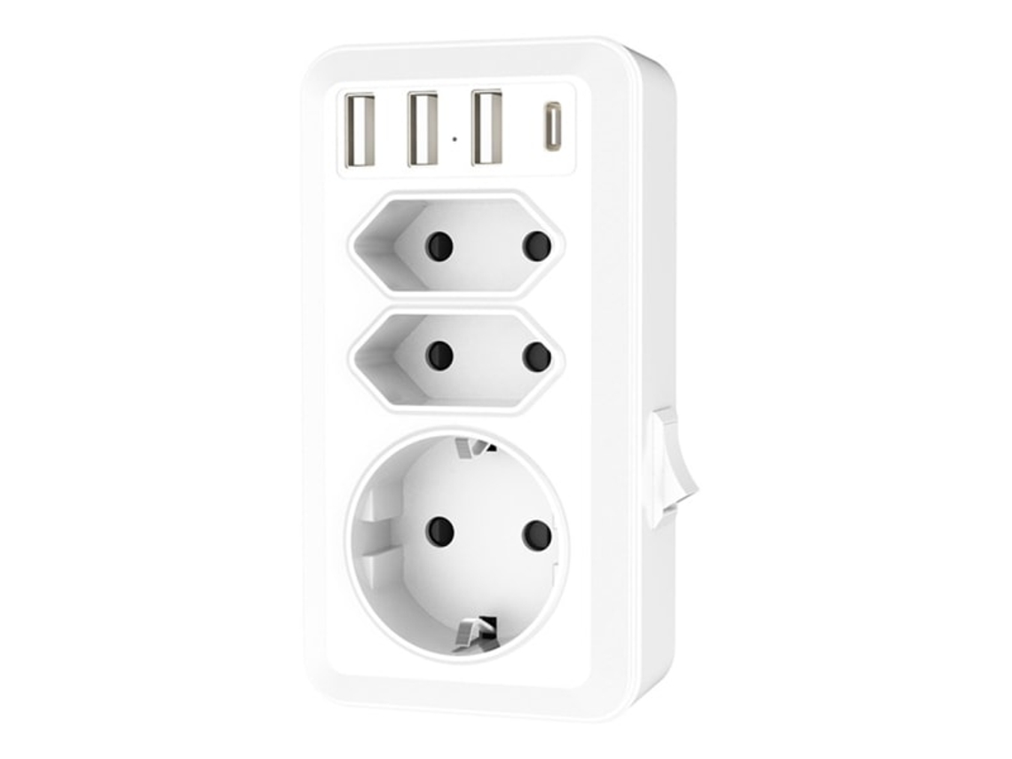 Adaptador De Tomada Dos Eua Para A Alemanha Com 3 Usb E 1, C, Adaptador De Tomada Dos Eua Com 2 Tomadas Ca