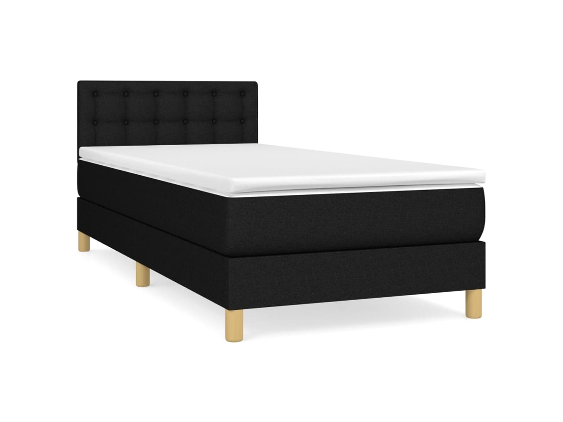 Cama com Molas/colchão 90x200 Cm Tecido Preto MAISON EXCLUSIVE