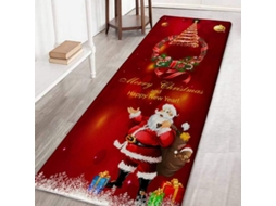 Tapete de Natal vermelho para entrada externa, antiderrapante 40x120cm | S/MARCA