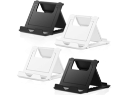 2026 suporte para Celular, 4 Unidades, Universal Dobrável, Suporte para Tablet, Multiângulo, 2 Preto + 2 Branco