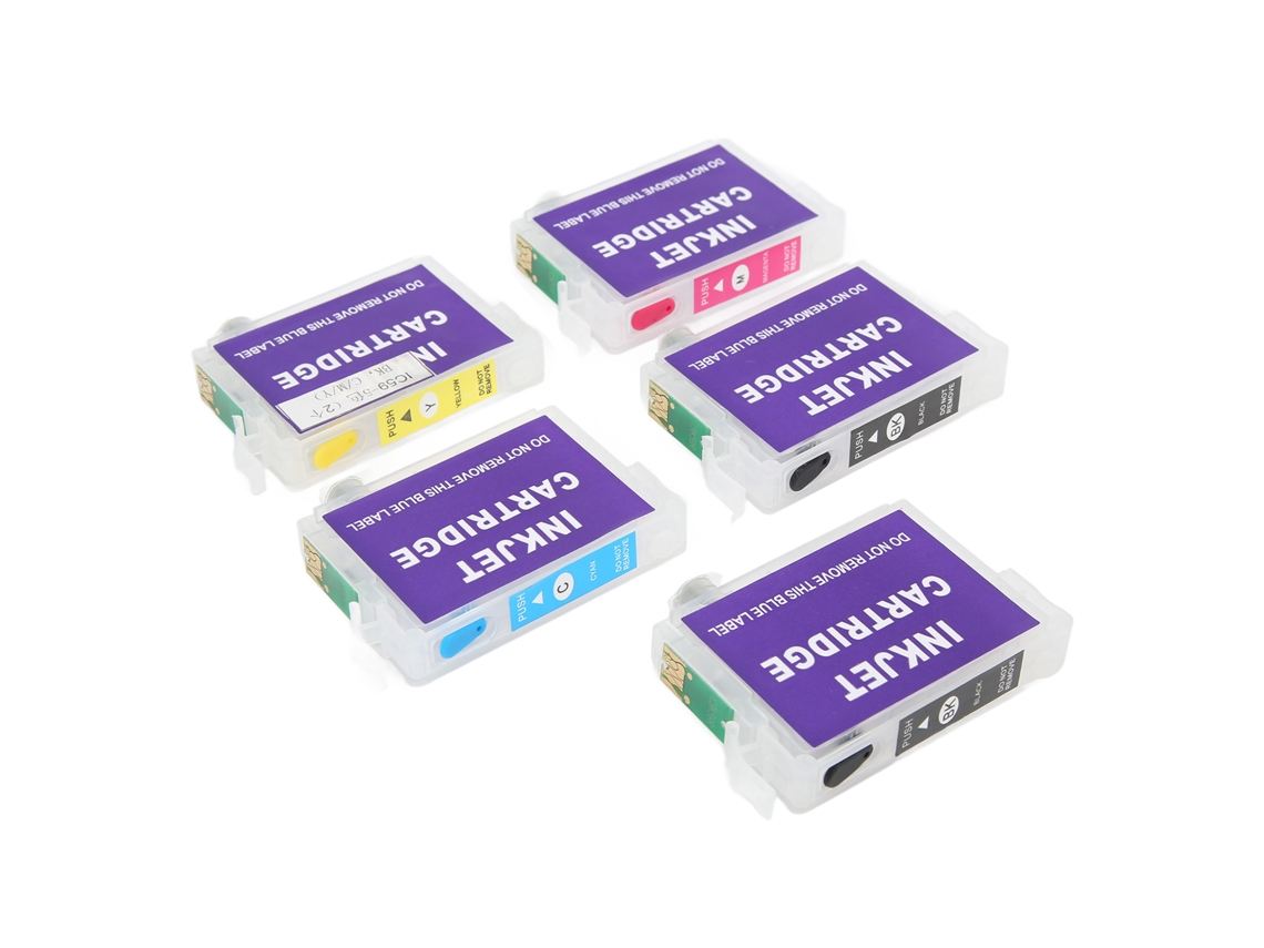 5pcs Cartucho de Tinta PP 4 Cores Anti vazamento Capacidade Grande para Impressora