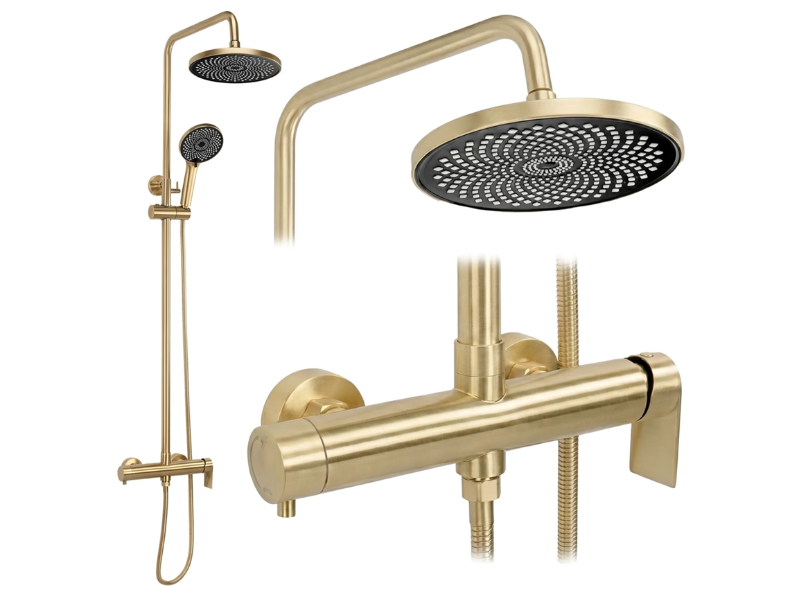 Conjunto De Chuveiro Rea Hunter Brush Gold