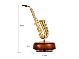 Laxiscreed Caixa De Música Saxofone Com Mecanismo De Envio E Base Giratória Elegante