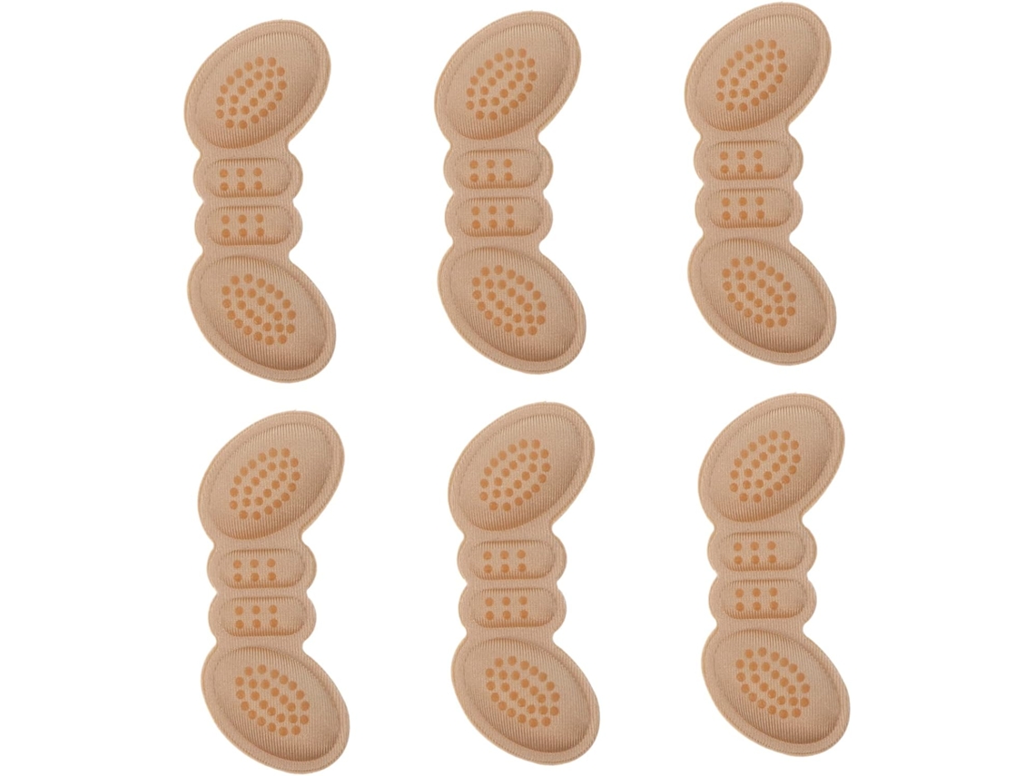 Calcanhares Antiderrapantes, Autoadesivos, De Esponja, 6 Unidades, Bege, Para Sapatos Novos E Ligeiramente Grandes