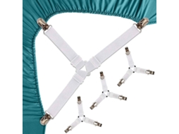 Conjunto Com 4 Fivelas Triangulares Para Lençóis, Tiras Elásticas Fixação De Colchões, Tensor Lençóis Ajustável E Cintas Colchões Aquaforge Aquaforge
