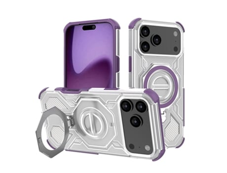Capa Protetora Com Airbag E Suporte Para Telemóveis Apple (iphone 17 Air Transparente Roxo)