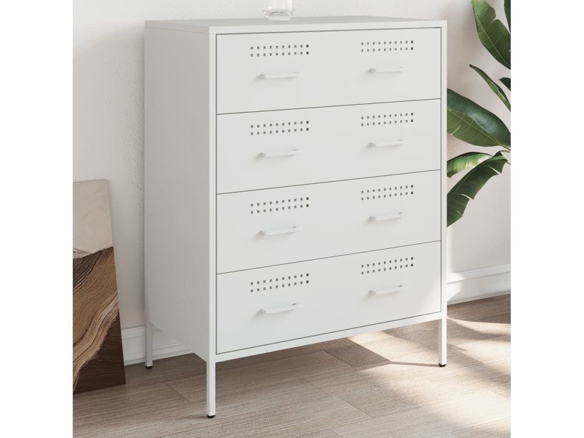 Vidaxl Aparador 68x39x89 Cm Aço Branco