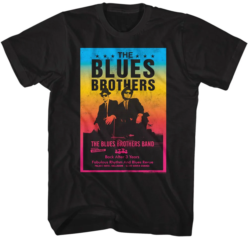 Unisex Adult T-shirt Rockinstone The Blues Brothers Movie Poster Black Sizexl
