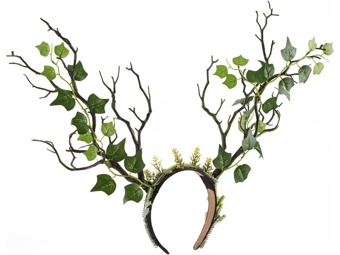 Tiara com detalhes em madeira e estampas SFUSHOS