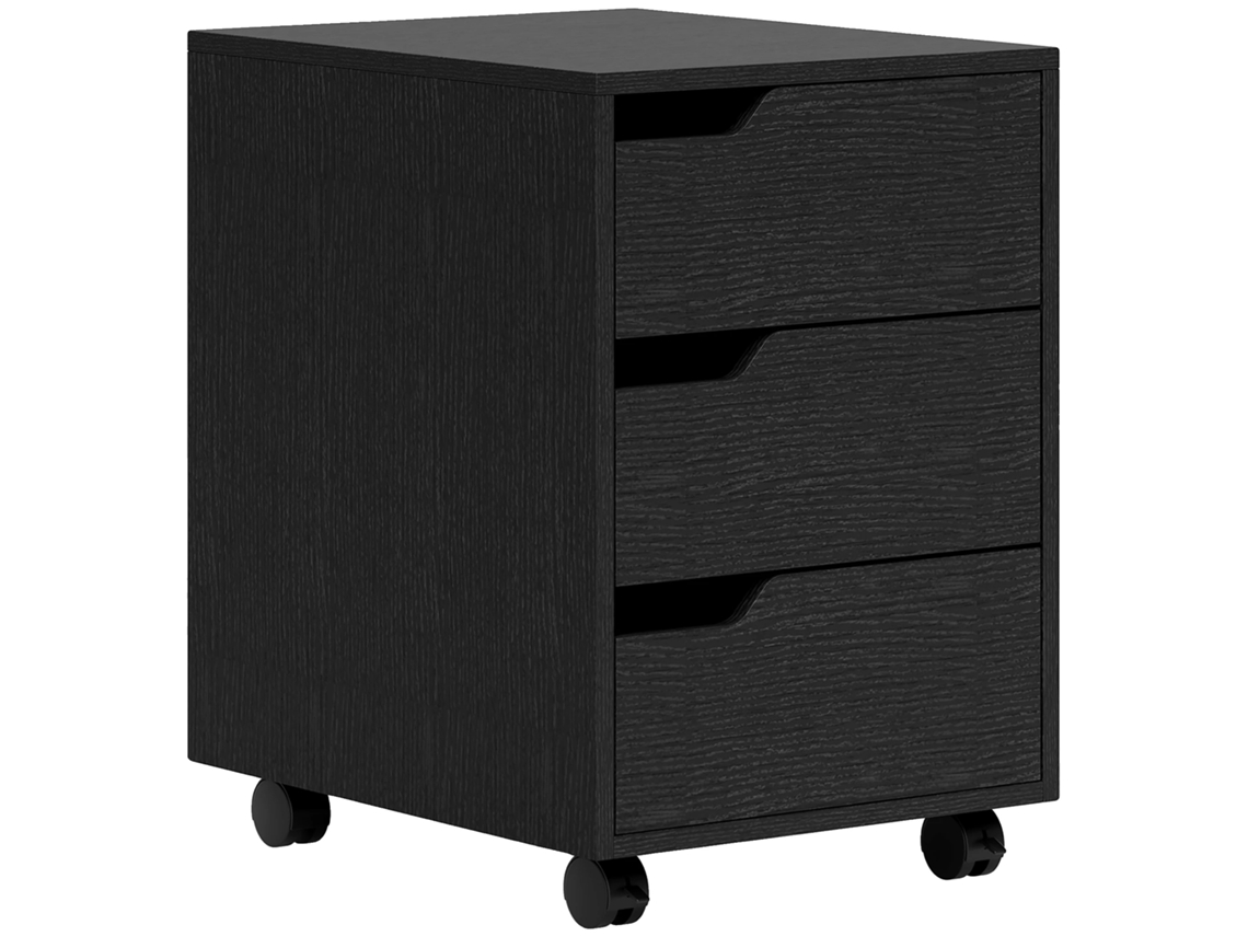Cômoda, 40 X 50 X 57,5 Cm, Melamina E Mdf, Montagem Necessária, Uso Em Escritório, Quatro Rodízios Giratórios