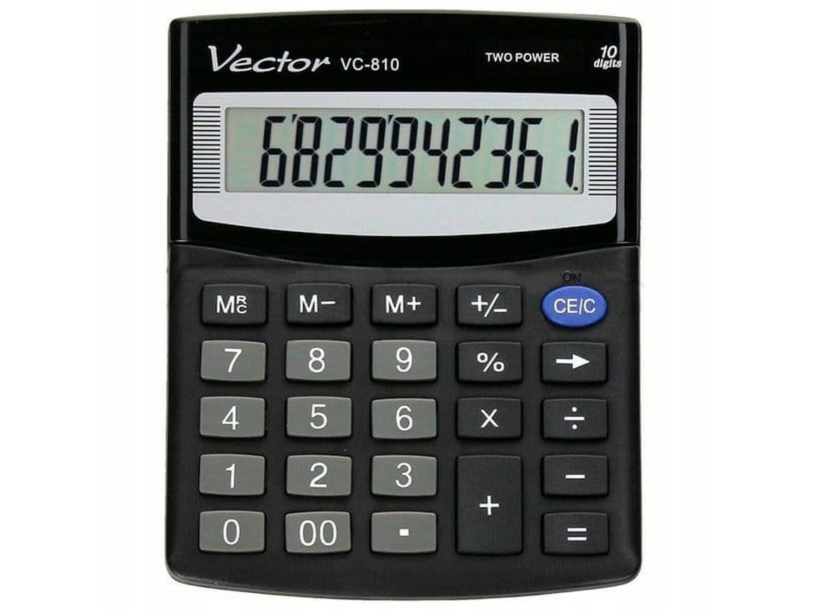 Calculadora Vector Vc 810 de plástico preto