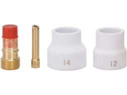 Kit De Lente De Gás Tig Com Copo De Cerâmica Branco, Conector De Porta Eletrodo Curto E Chanfrado Pa Gokoco