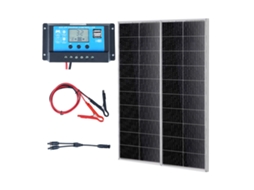 VEVOR 2 Conjuntos de Painéis Solares de Cristal Único 200W e Controladores de Carregamento