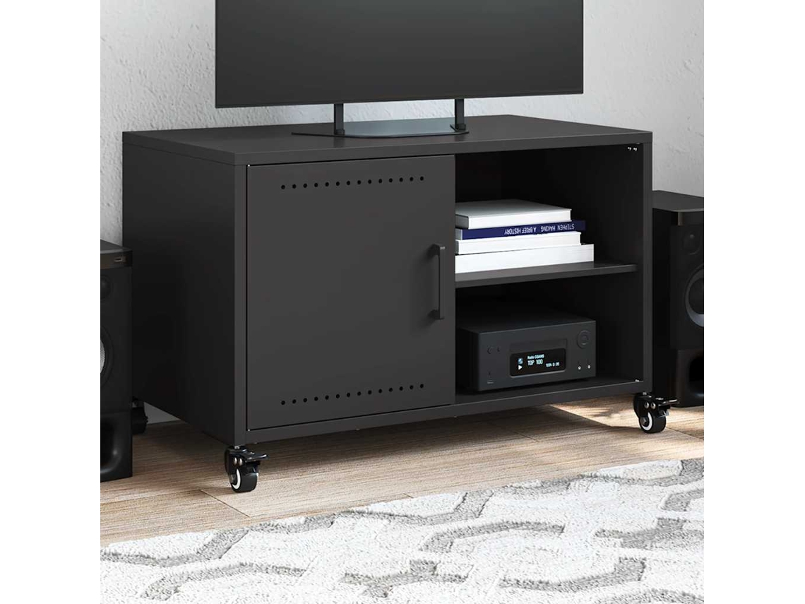 Vidaxl Móvel De Tv 68x39x43,5 Cm Aço Preto