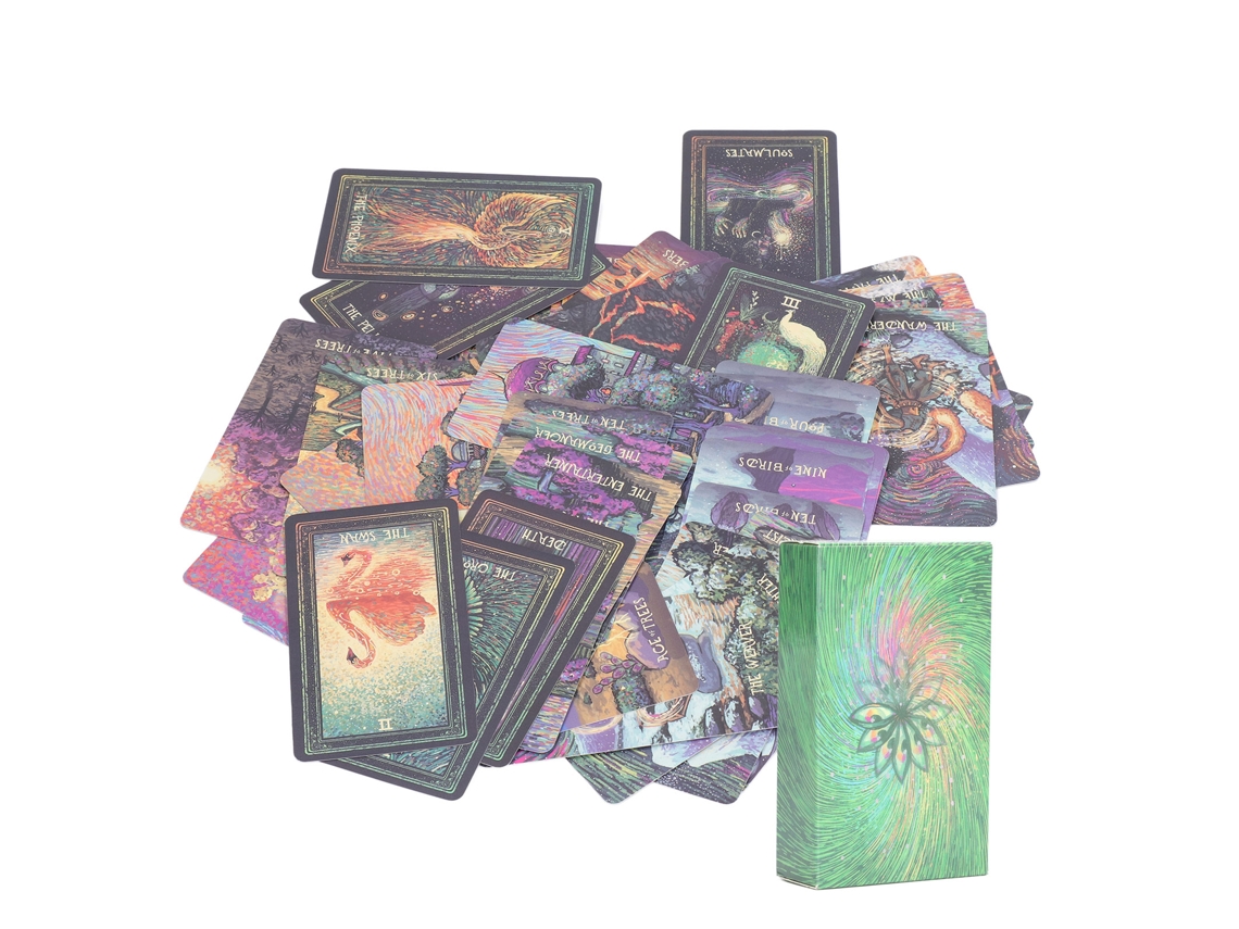 Primerox baralho de Tarot 78 Cartas de Adivinação com Efeito Holográfico para Festas e Encontros