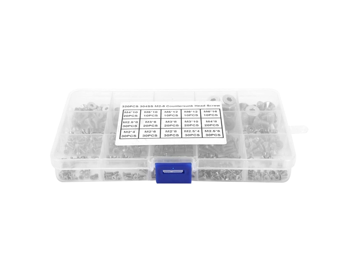 Conjunto De Parafusos Cabeça Chata Em Aço Inoxidável M2 A M6, 320