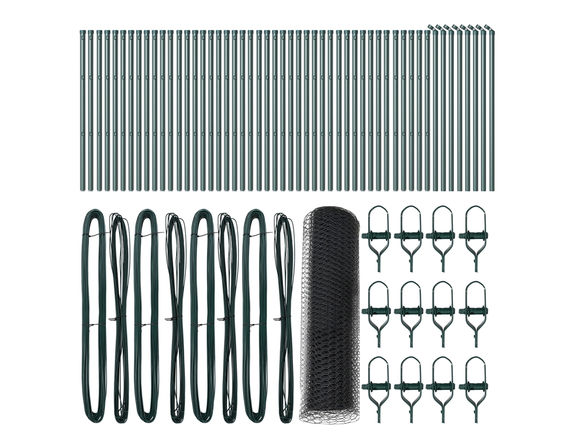 Conjunto 1 Cerca Para Jardim Vidaxl Cinzento Aço (100 X 0,8 M)