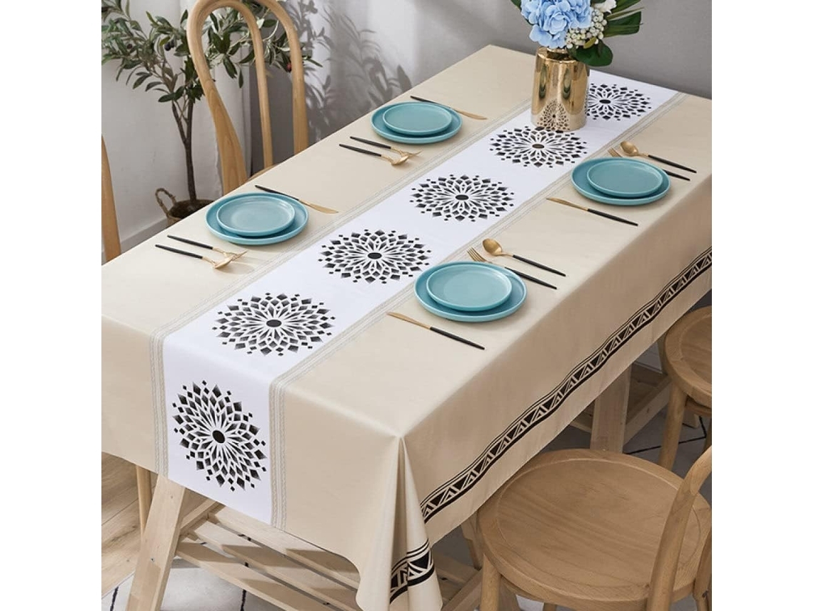 Toalha De Mesa Retangular Impermeável Com Estampa De Lua.
