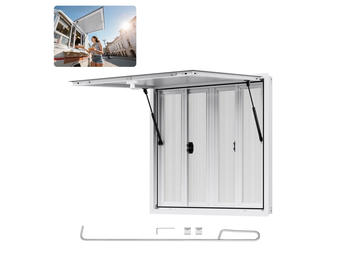 Toldo Para Puesto De Comida 92 X 92 Cm Com Janela Para Camiões De Comida Vevor