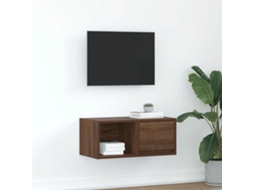 Móvel Para Tv 60x31x25,5cm Derivados Madeira Carvalho Castanho Dkd Home Decor