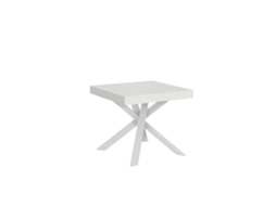 Mesa de Jantar Extensível 90X90/194 Cm Clerk Plano Cinza Branca Pernas Brancas ITAMOBY