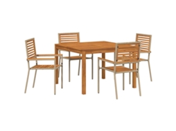 Conjunto de Jantar para Jardim 5 Pcs Bege MAISON EXCLUSIVE