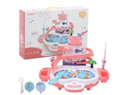 Ats juego de Pesca Magnética para Niños Juguete Educatsivo Eléctrico Con Pilas Set de Pesca Rosa