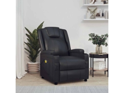 Vidaxl Poltrona De Massagens Couro Artificial Preto