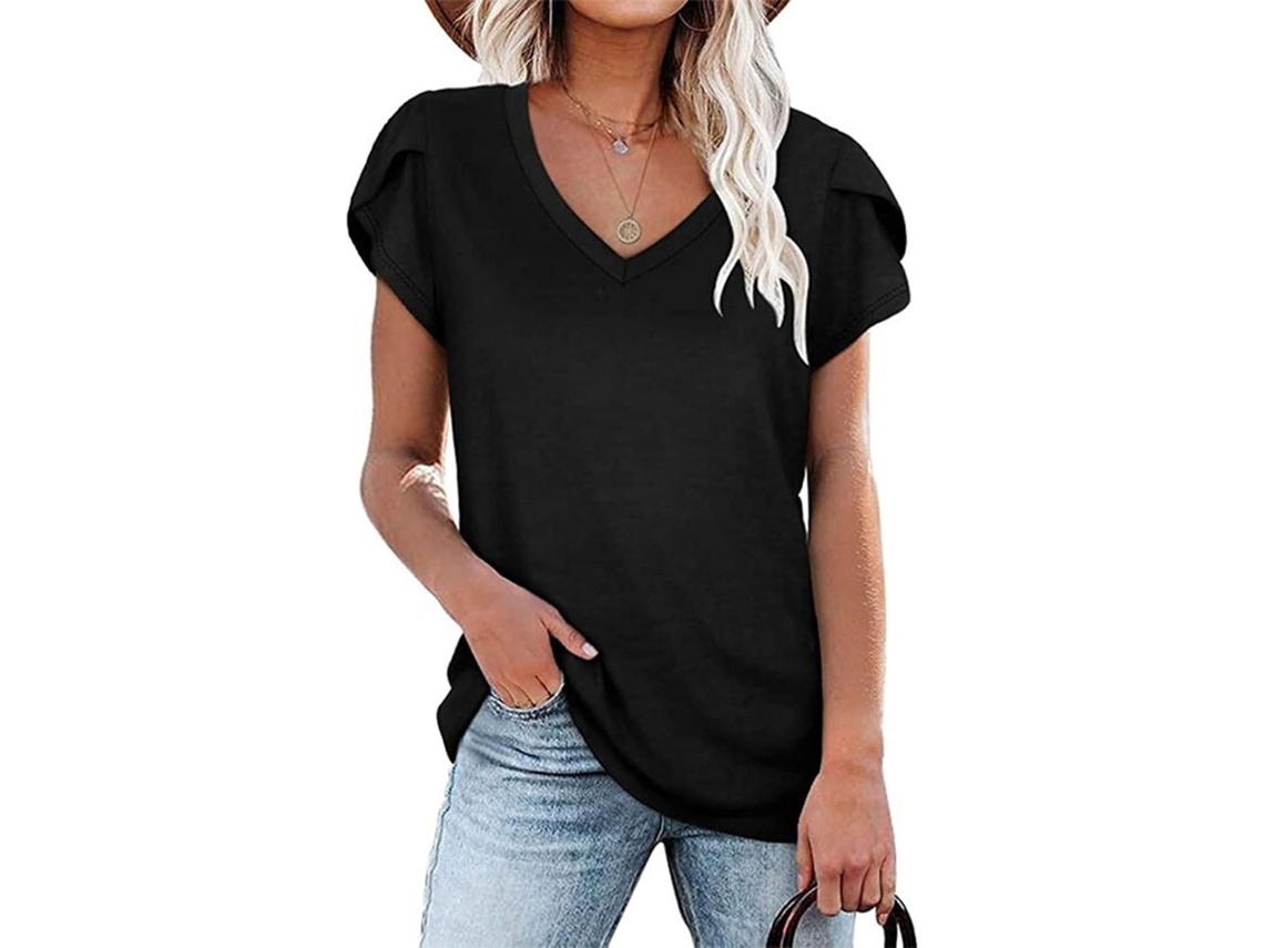 Camiseta Feminina com Decote V SFUSHOS