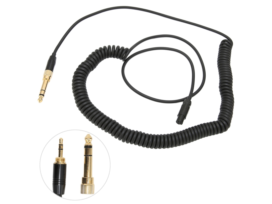 2 cabos de áudio com mola preta, substituição para Akg Q701, K712, K702, K271S CHABERLU