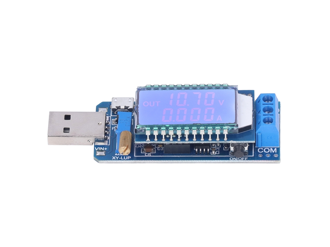 Módulo de Fonte de Alimentação Buck Boost de Mesa com 2 Telas Regulador USB DC-DC 5V para 3.3V 9V 12V 24V
