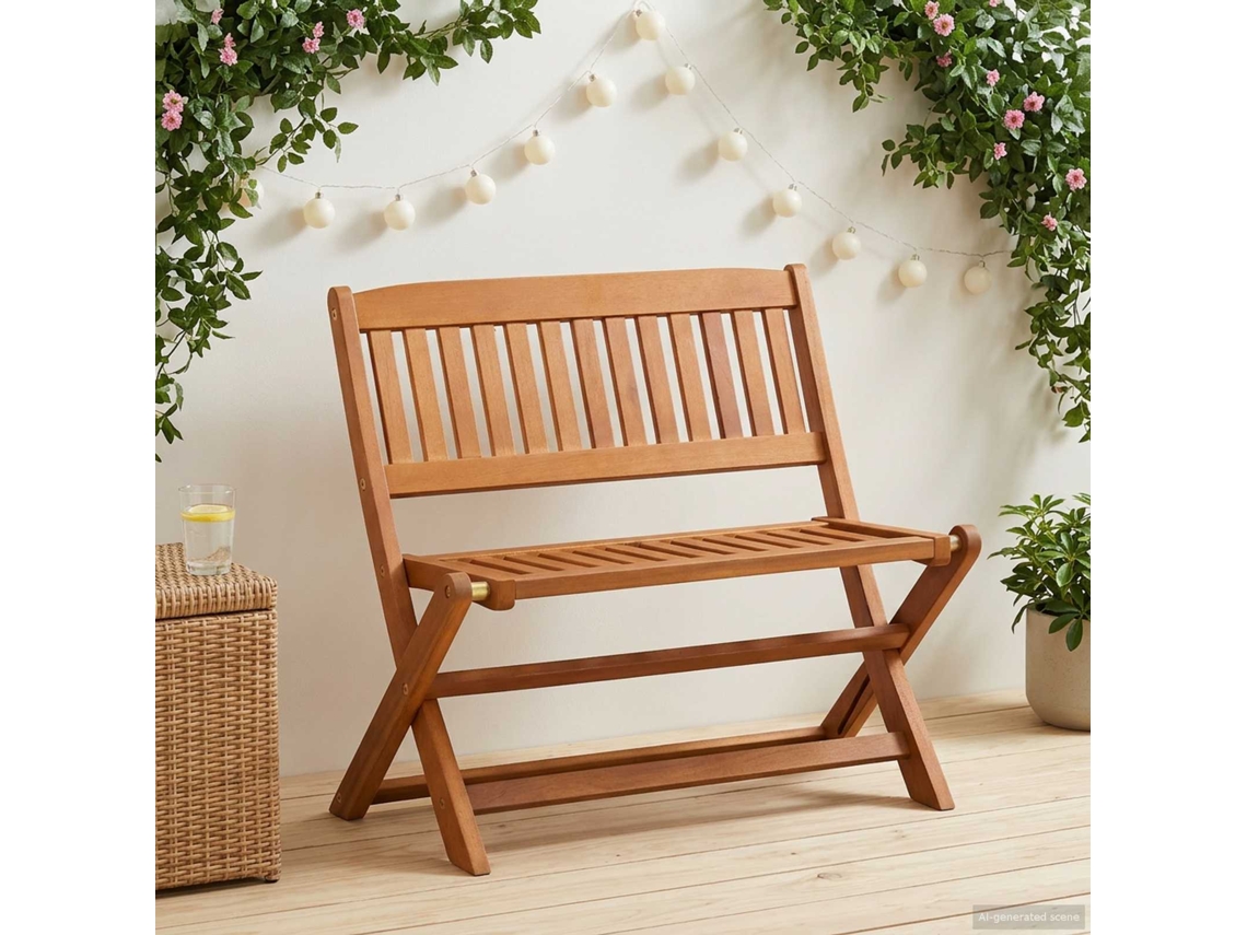 Vidaxl Banco Infantil 1 -seater 61 X 38 X 57 Cm Castanho Dobrável