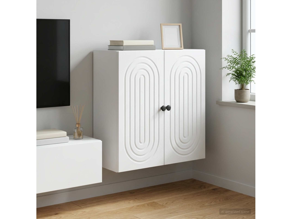 Vidaxl Armário De Parede Branco 59 X 31 X 60 Cm Derivados De Madeira