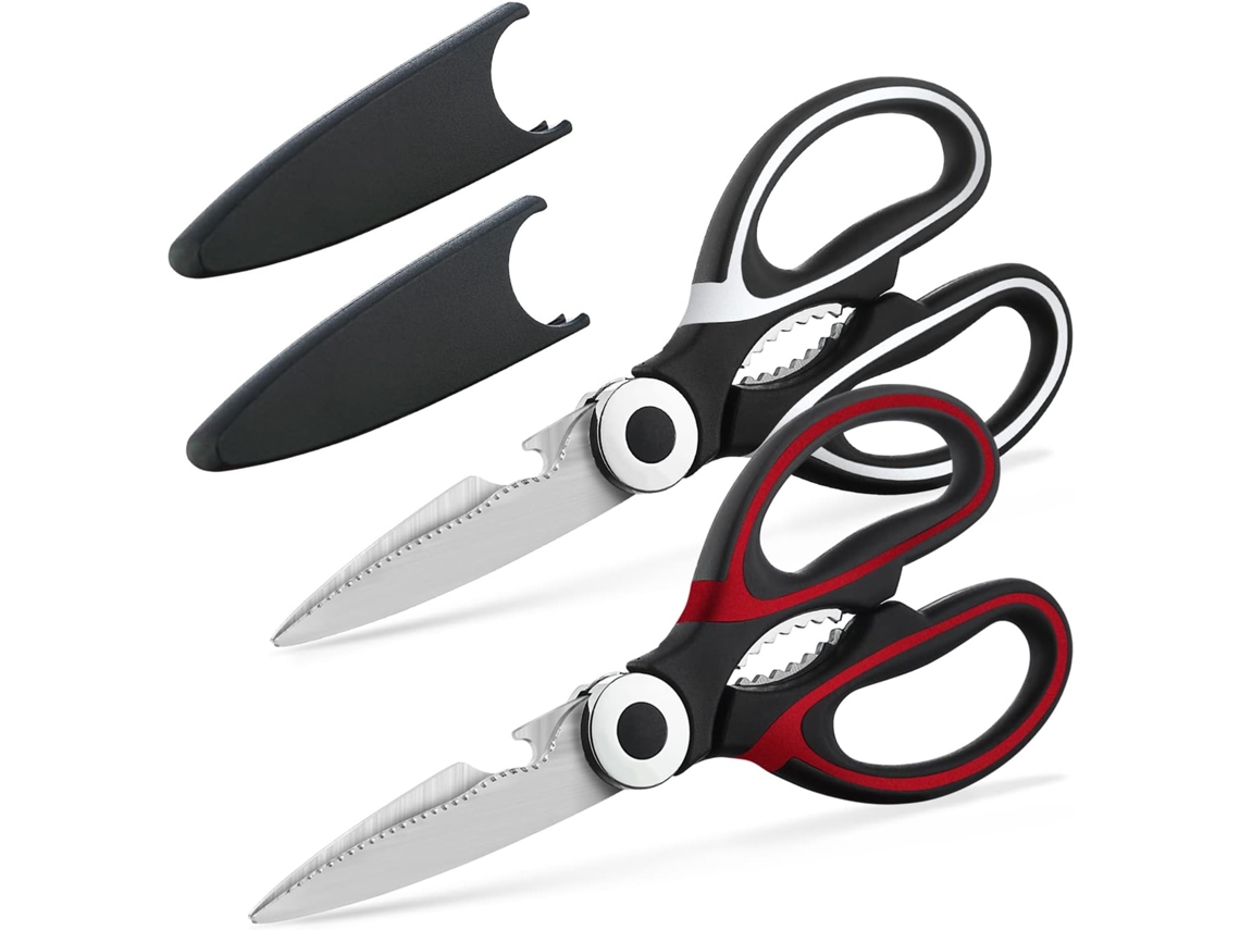 Tesoura de cozinha resistente Slowmoose, 2 peças, afiada, aço inoxidável