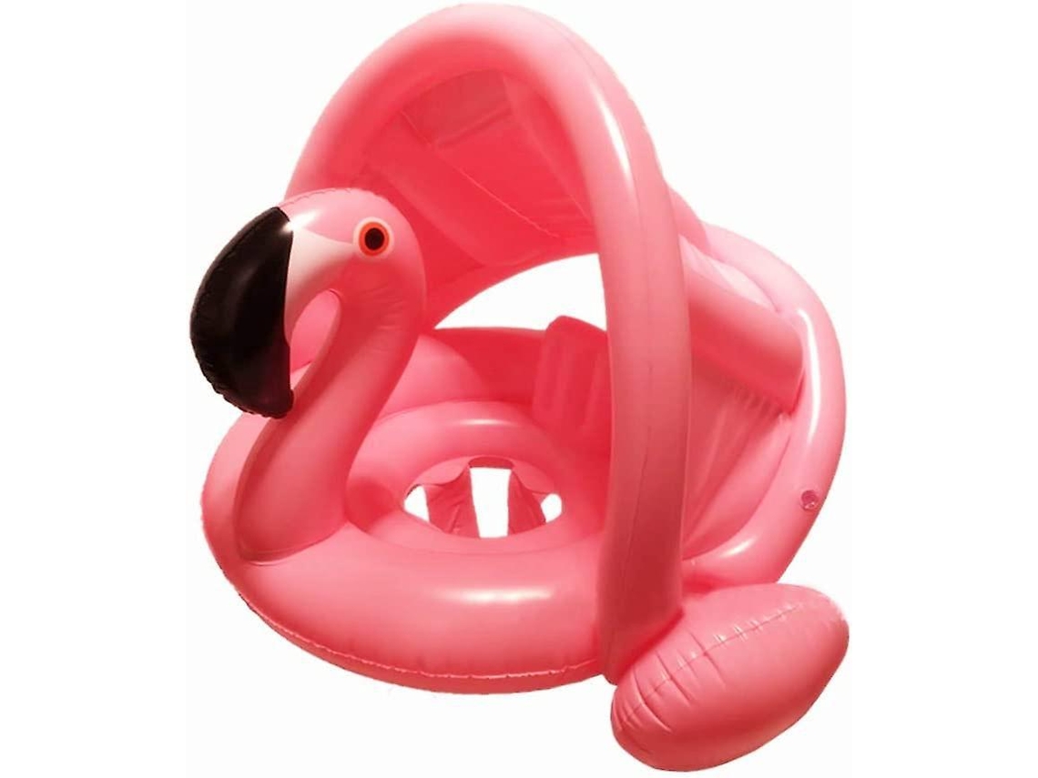 Boia De Piscina Flamingo Baby - Boia De Natação Inflável Para Crianças Com Teto, Assento De Segurança E Flutuação Para Crianças -aquaforge