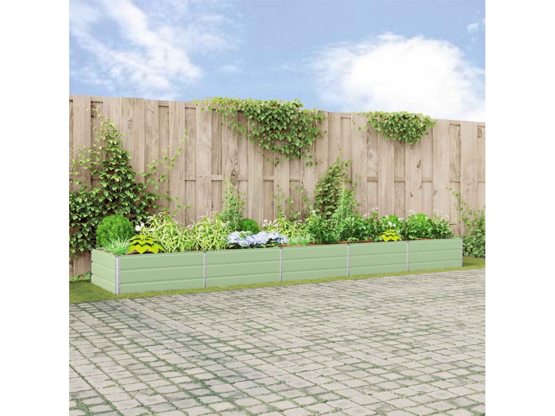 Vidaxl Floreira Verde Pastel 480 X 100 X 45 Cm Aço Galvanizado
