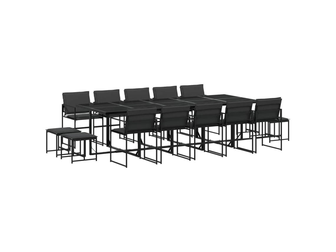 Garden Dining Set, Garden Dining Sets Vidaxl Preto Aço (n/a)