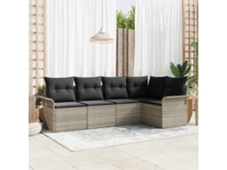 Vidaxl Conjunto De Sofá De Jardim 5 Unid. Vime Pe