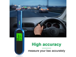 Detector de Álcool Portátil YURU com Tela Lcd, Tester de Bac 0.0% a 0.19%, Resposta Rápida e Fácil de Usar