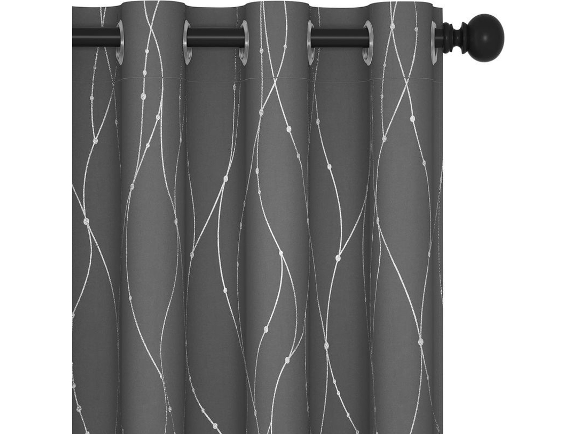 Cortinas Blackout para Quarto 84 Polegadas, Isolantes Térmicos, Cinza (1 Painel)