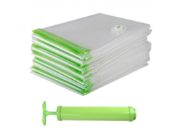 4 Sacos A Vácuo Para Roupas E Edredons, Bomba Manual Transparente